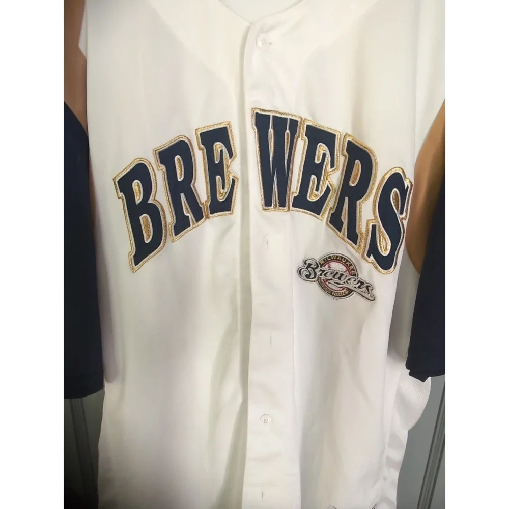 Milwaukee Brewers Dynasty Men Embroidered Gray Baseball Jersey MLB Large